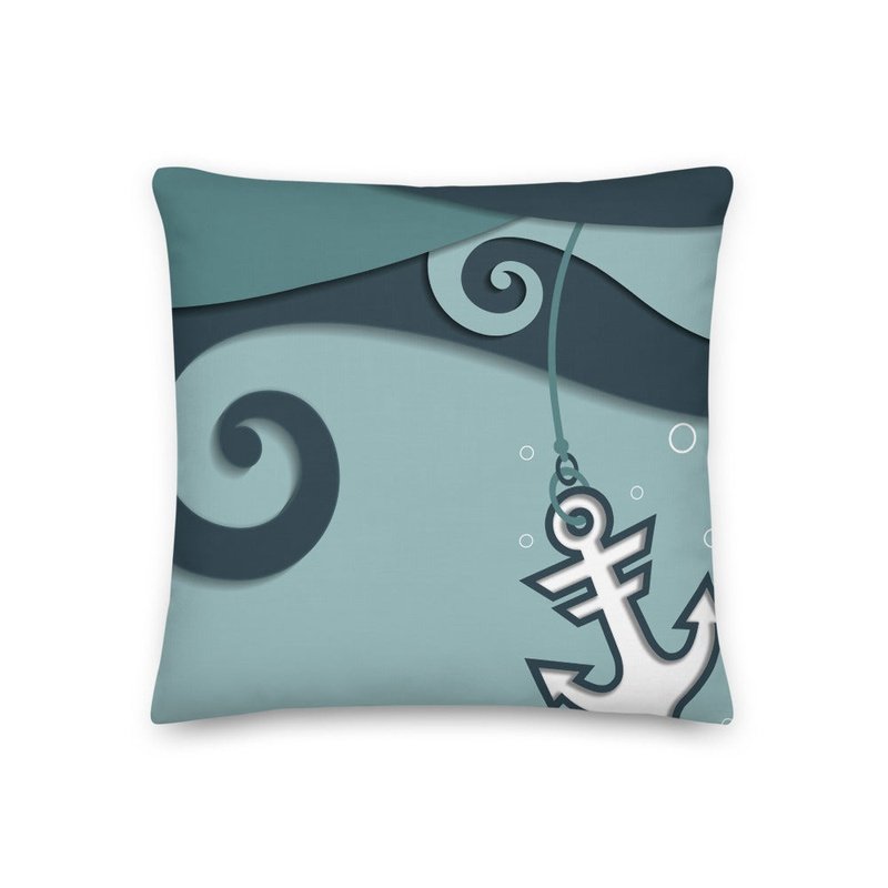 Anchors Away Premium Stuffed 2 Sided-Printed Throw Pillows - Ideal Place Market