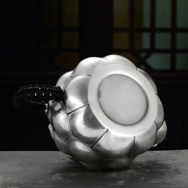 Ancient Artisan Detailing Technique - Lotus Flower S999 Silver Teapot - 210ml - Ideal Place Market