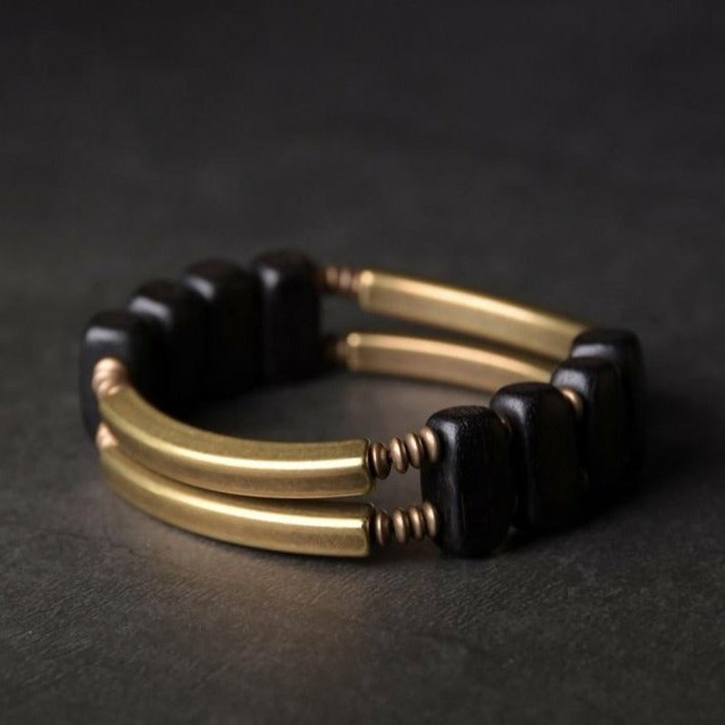 Balanced Chi Ebony Wood & Copper Beaded Bracelet - Ideal Place Market