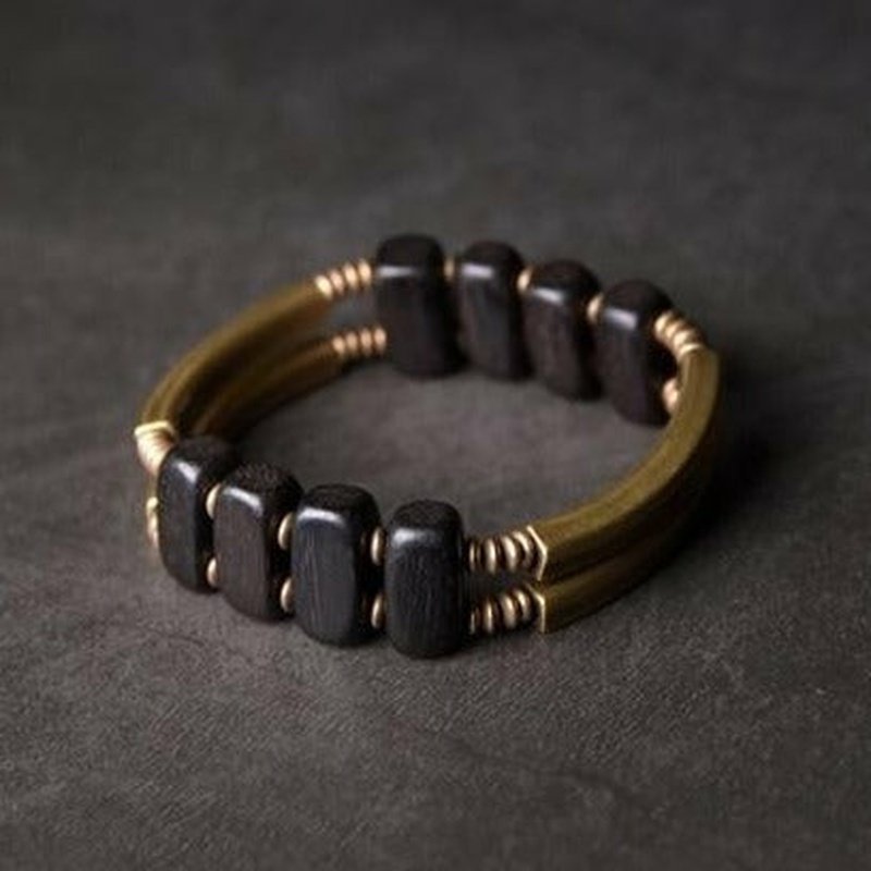 Balanced Chi Ebony Wood & Copper Beaded Bracelet - Ideal Place Market