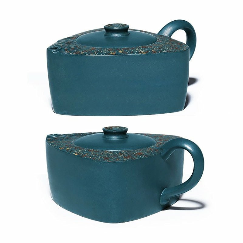 Bali Blue Triangular Yixing Purple Clay Teapot - 300ml - Ideal Place Market