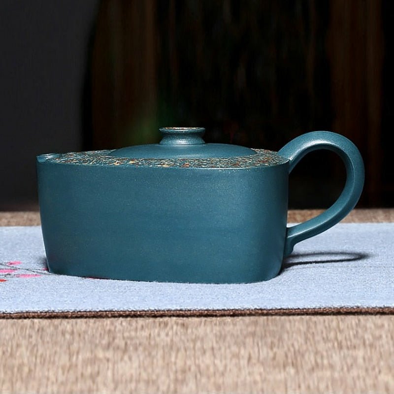 Bali Blue Triangular Yixing Purple Clay Teapot - 300ml - Ideal Place Market