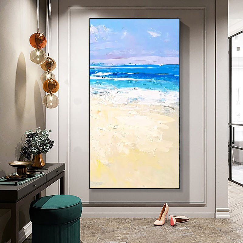 Textured Beach Front Knife Painting on Canvas - Ideal Place Market