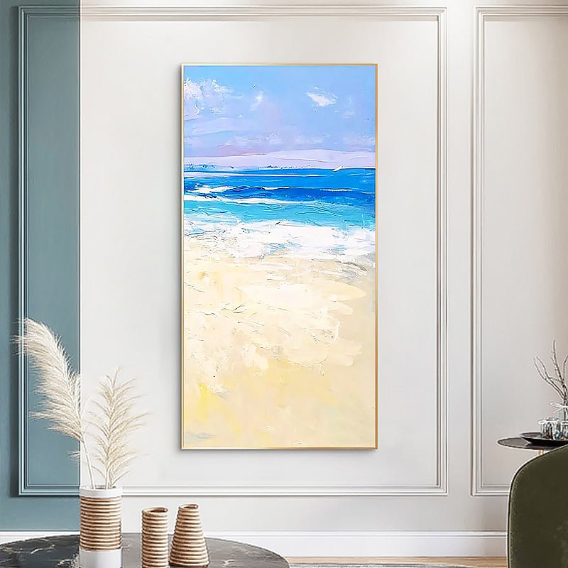 Textured Beach Front Knife Painting on Canvas - Ideal Place Market