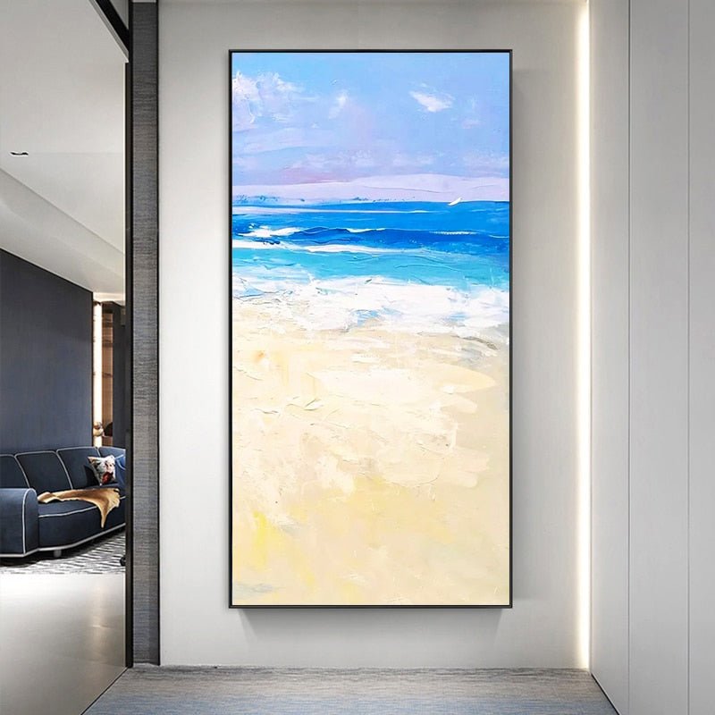 Textured Beach Front Knife Painting on Canvas - Ideal Place Market