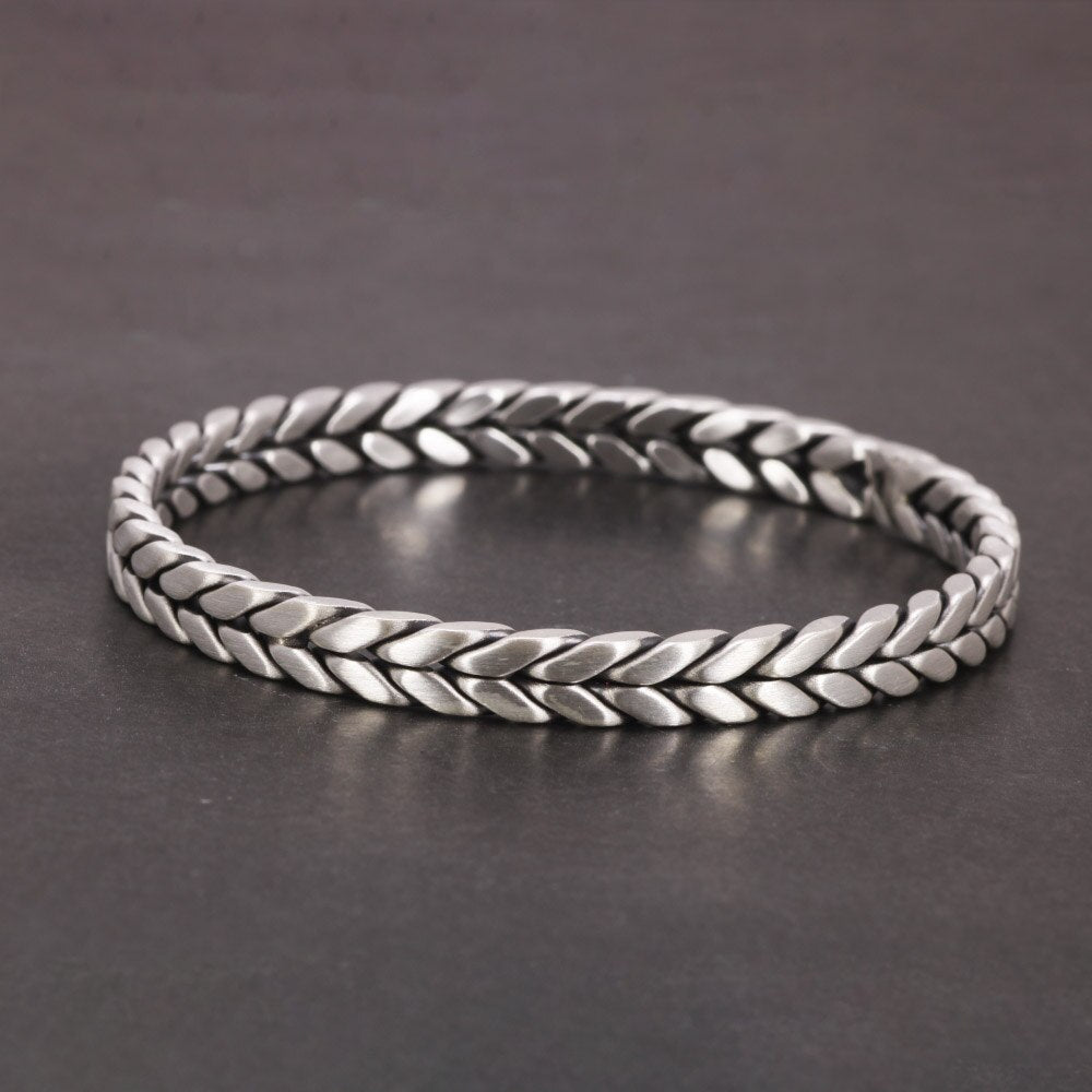 Braided S999 Sterling Silver Cuff Bracelet - Ideal Place Market