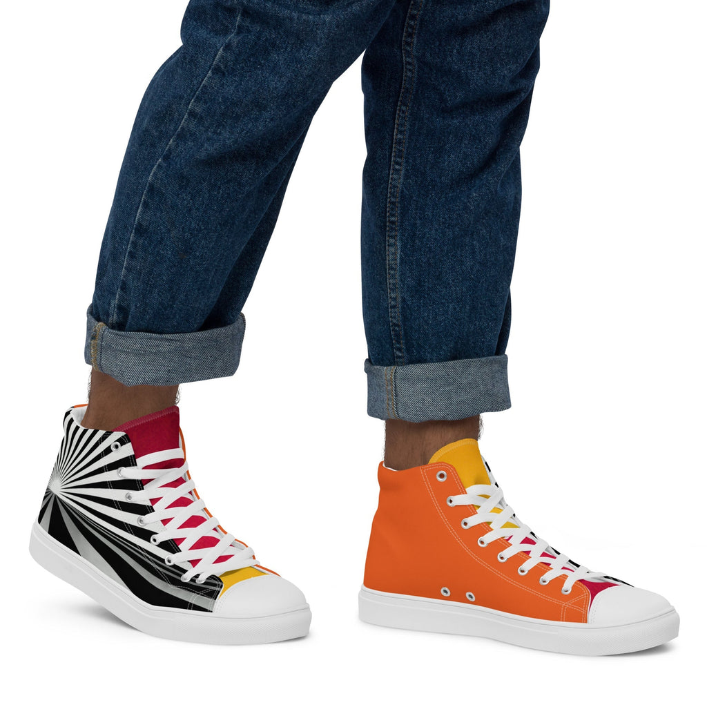 Brave New World Men’s Lace-Up Canvas High-Top Sneakers - Ideal Place Market