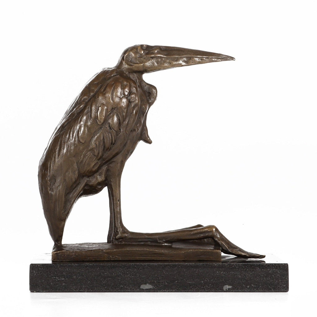 Bronze Coastal Bird Sculpture with Marble Base - Ideal Place Market