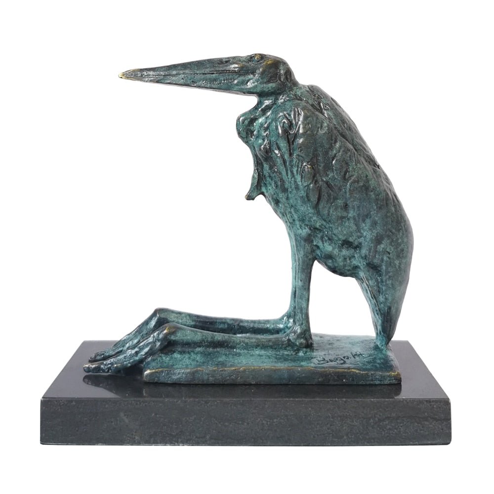 Bronze Coastal Bird Sculpture with Marble Base - Ideal Place Market