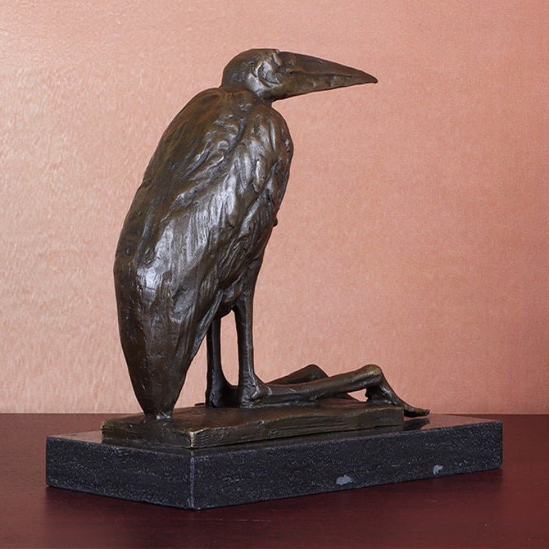 Bronze Coastal Bird Sculpture with Marble Base - Ideal Place Market