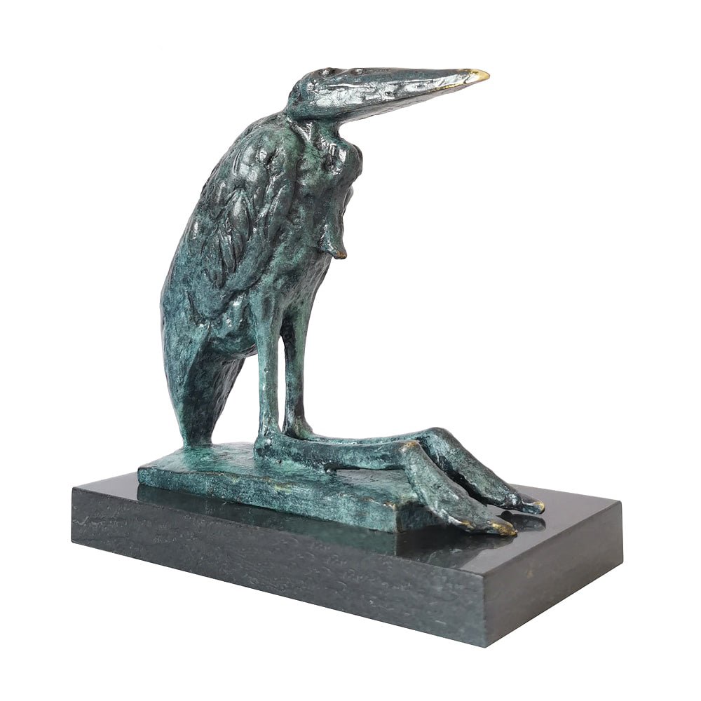 Bronze Coastal Bird Sculpture with Marble Base - Ideal Place Market