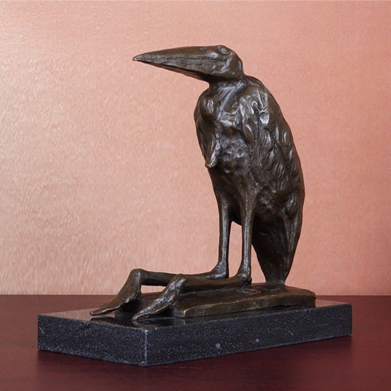 Bronze Coastal Bird Sculpture with Marble Base - Ideal Place Market