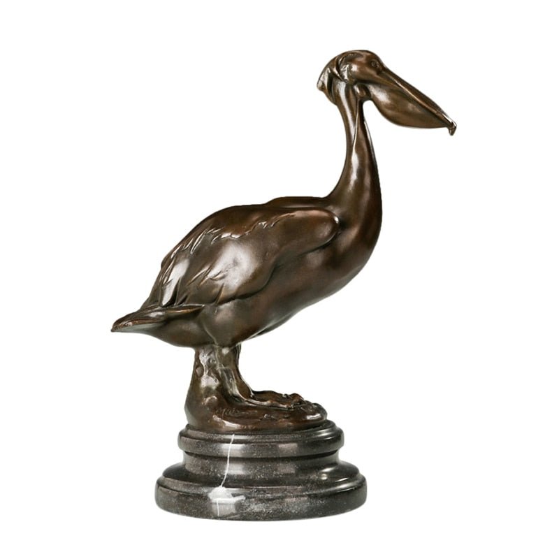 Bronze 'Coastal Pelican' Sculpture on Marble Base - Ideal Place Market