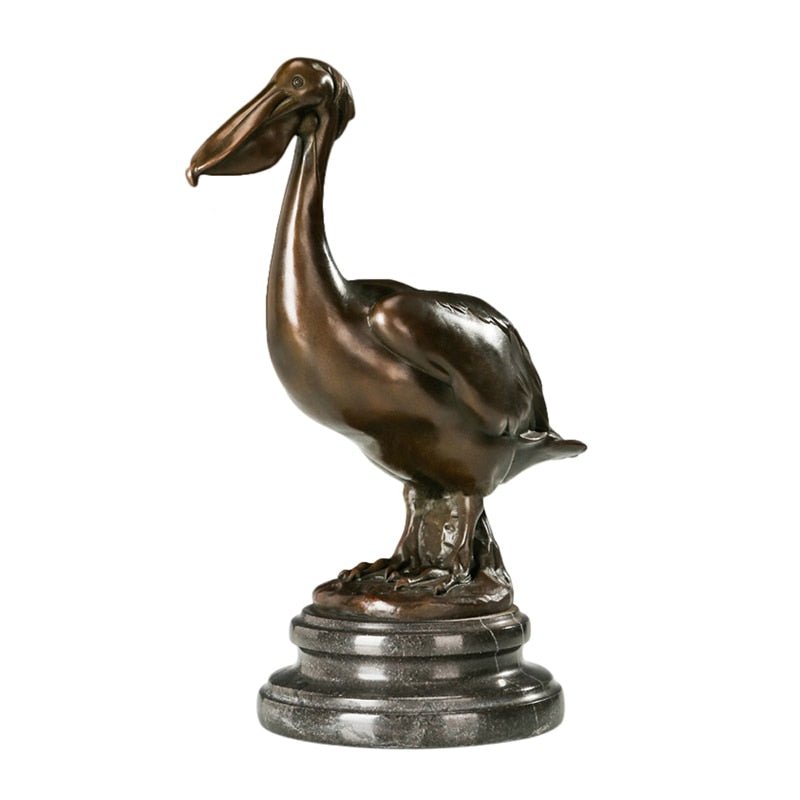 Bronze 'Coastal Pelican' Sculpture on Marble Base - Ideal Place Market