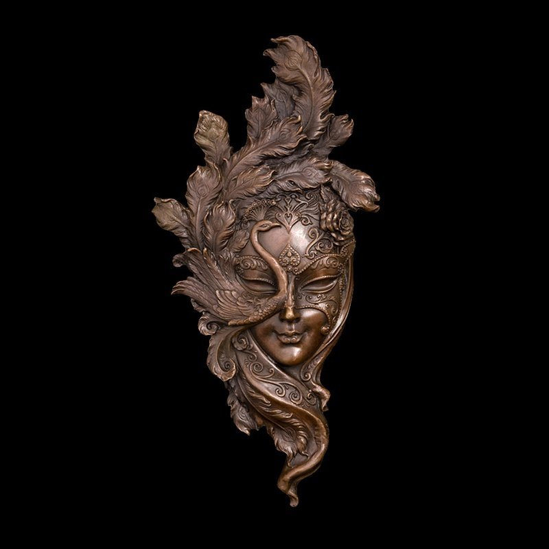 Bronze Feminine Feathered Beauty Hanging Wall Sculpture - Ideal Place Market