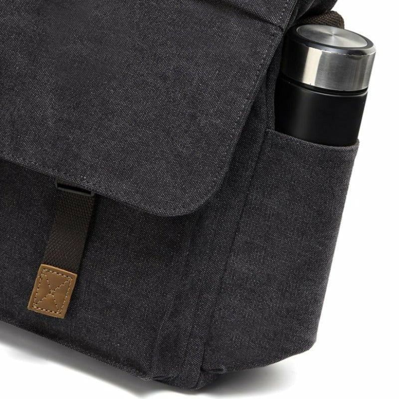 Canvas Messenger Bag with Padded Laptop Compartment - Ideal Place Market