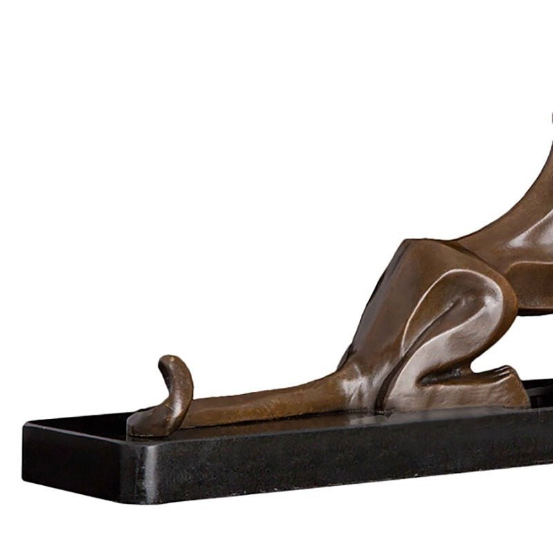 Chiseled Bronze Panther on Marble Base - Ideal Place Market