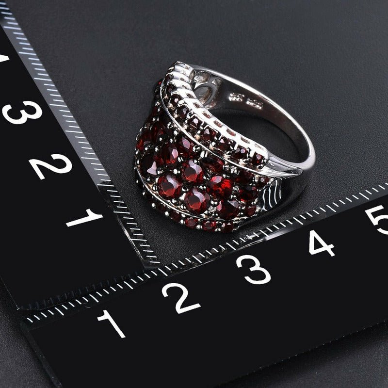 Chunky Red Garnet & S925 Silver Ring - 5.5CT - Ideal Place Market