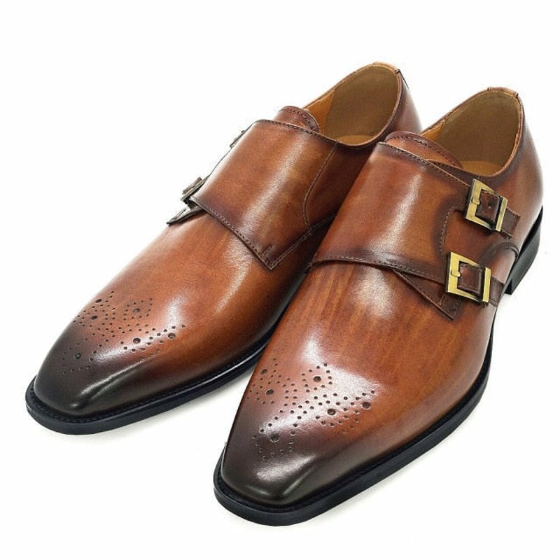 Classic 1960s Men's Buckle Strap Slip-On Dress Shoes for Men - Ideal Place Market