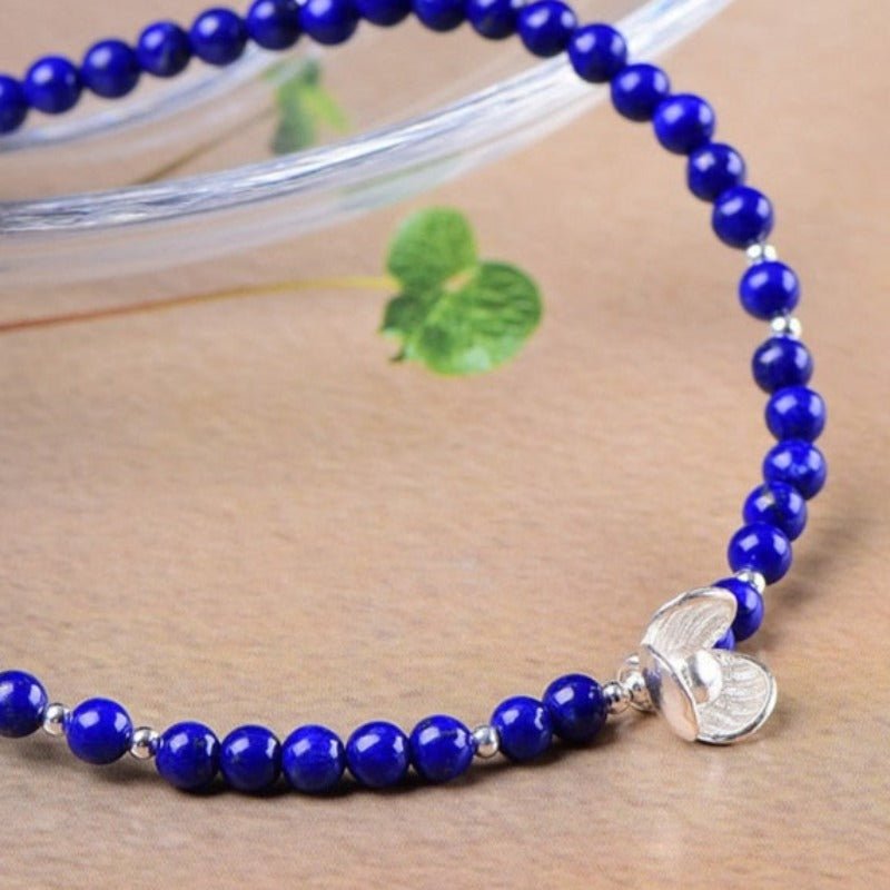 Cleansing Lapis Lazuli S925 Silver Adjustable Anklet - Ideal Place Market