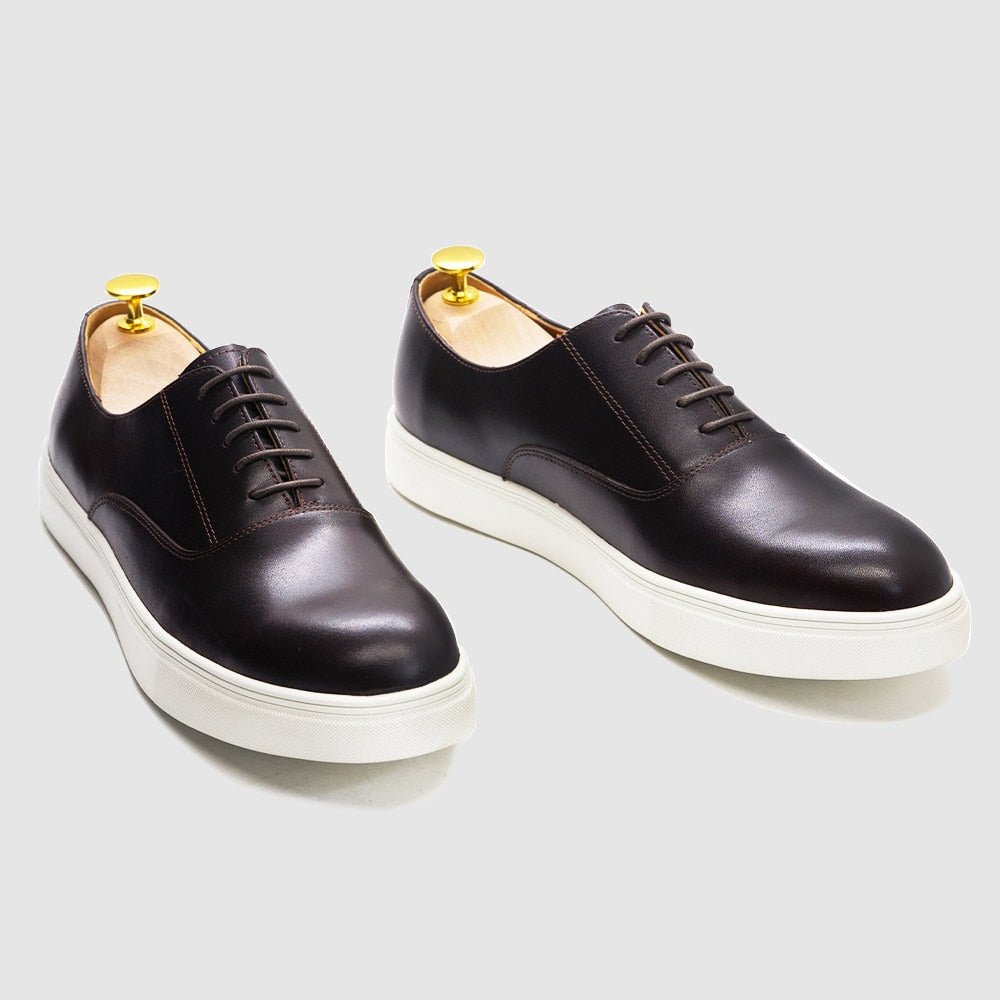 Comfortable Cowhide Lace-up Derby Sneaker - Ideal Place Market