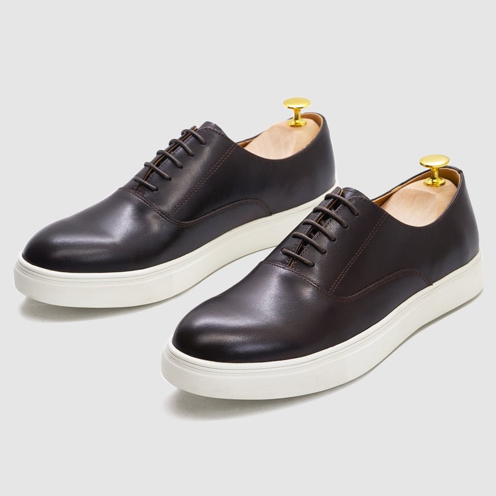 Comfortable Cowhide Lace-up Derby Sneaker - Ideal Place Market