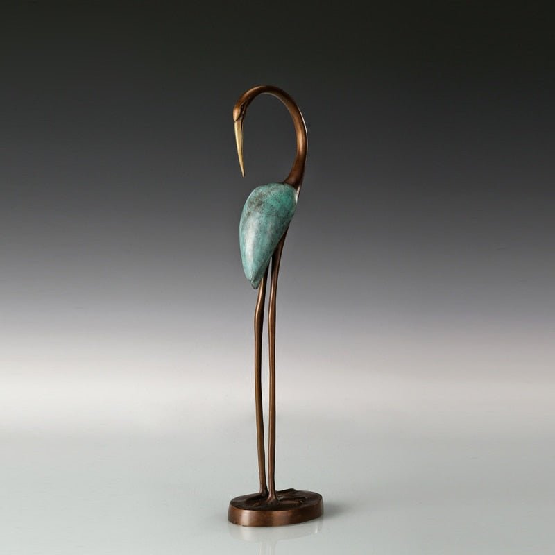 Contemporary Floridian Crane Bronze Sculpture - Ideal Place Market