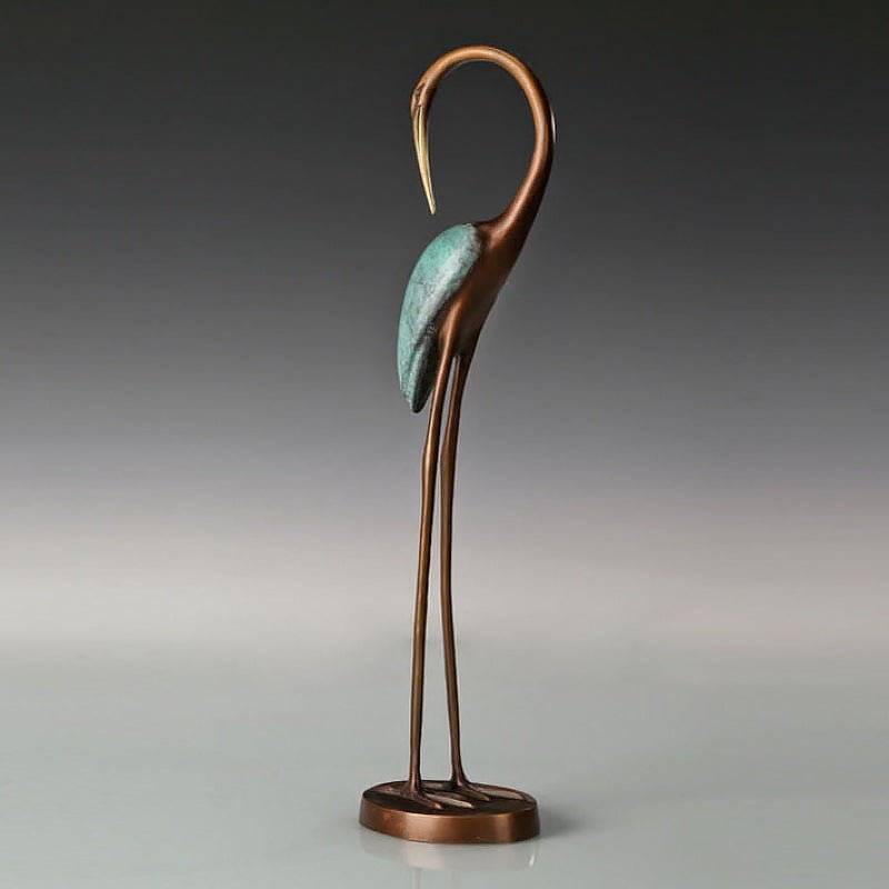 Contemporary Floridian Crane Bronze Sculpture - Ideal Place Market