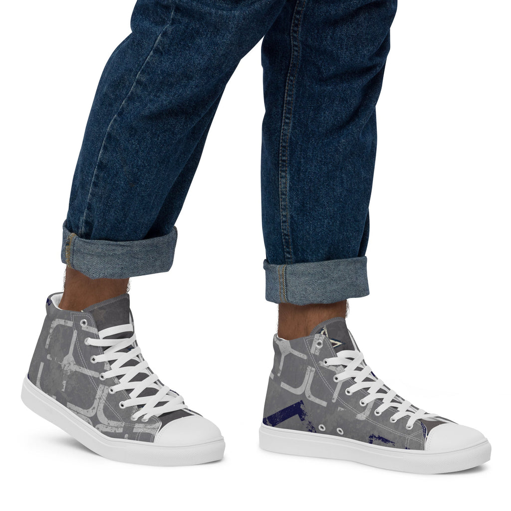 Dallas Men’s Lace-Up Canvas High-Top Sneakers - Ideal Place Market