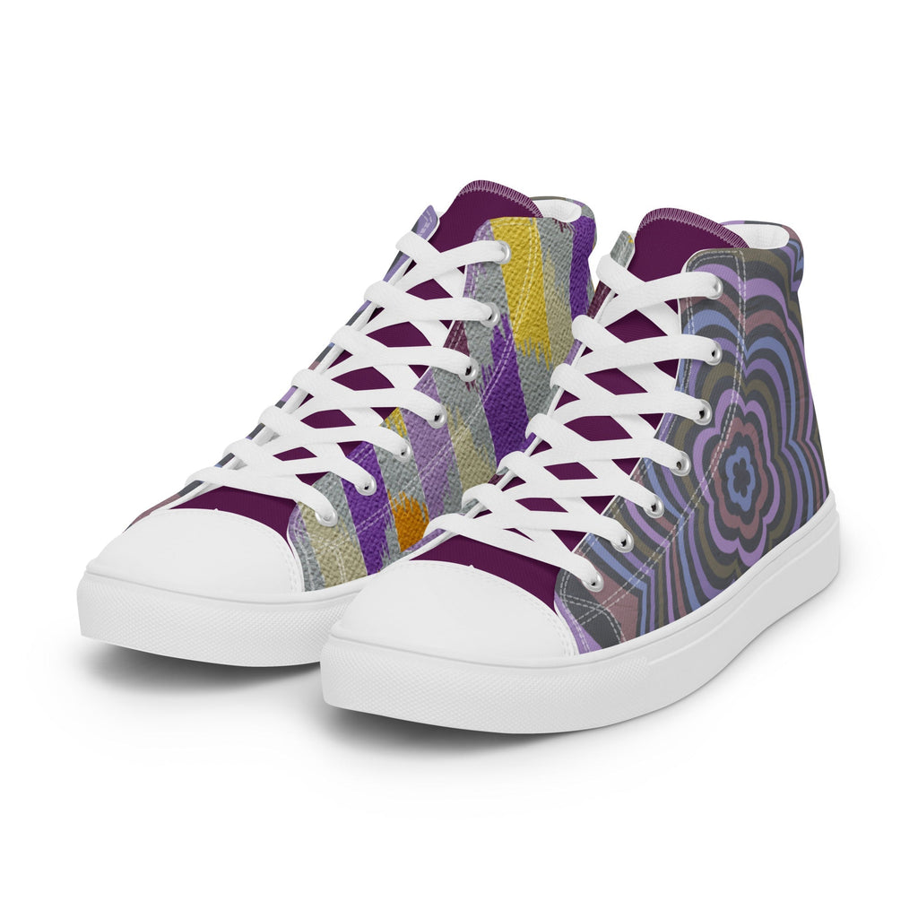 Dapper Women’s Lace-Up Canvas High-Top Sneakers - Ideal Place Market