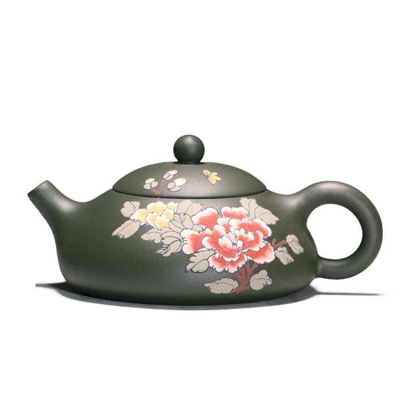 Dark Green Handmade & Painted Yixing Teapot 210ml - 3 Designs - Ideal Place Market