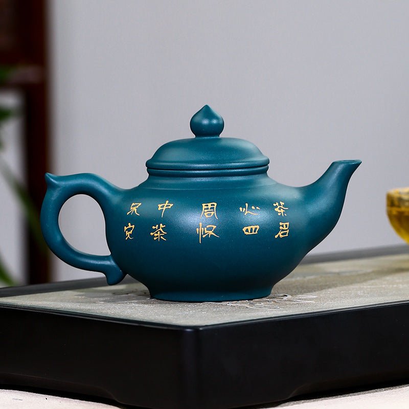 Deep Blue Handmade & Painted Yixing Teapot 280ml - Ideal Place Market