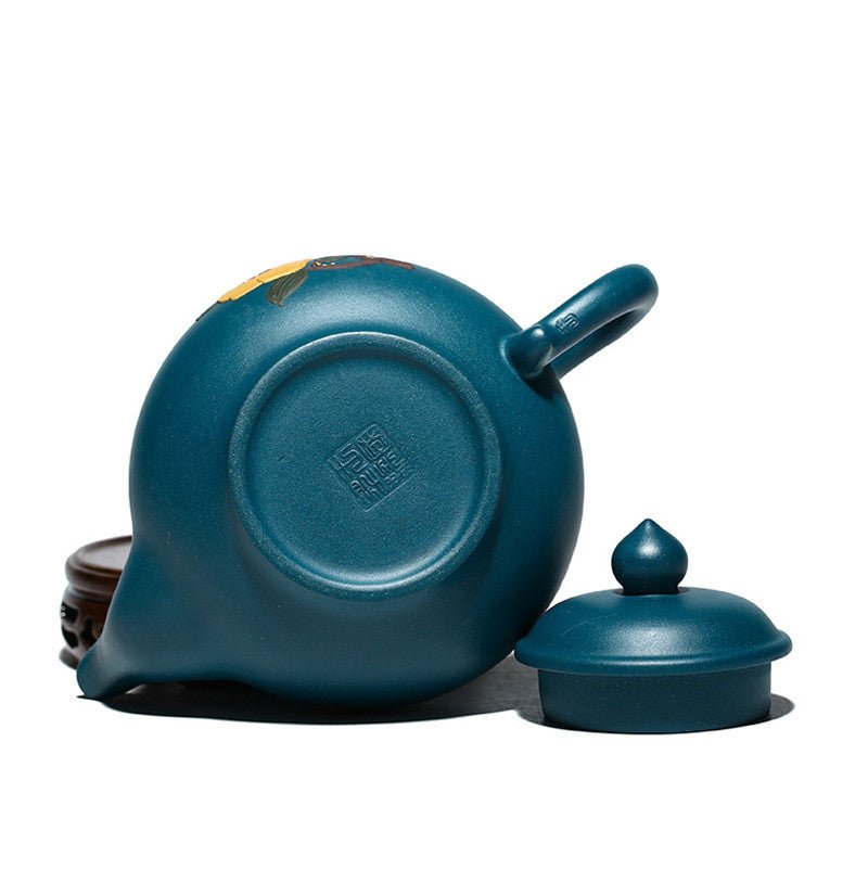 Deep Blue Handmade & Painted Yixing Teapot 280ml - Ideal Place Market