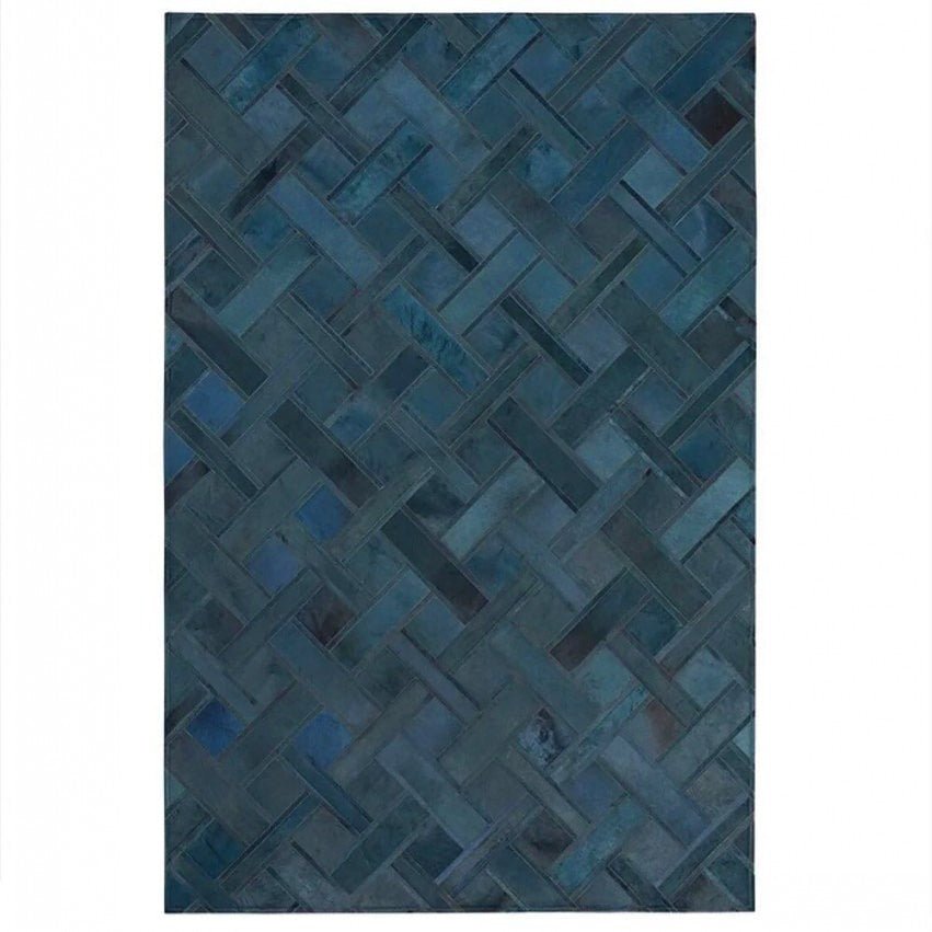 Diagonally Patchwork Luxury Cowhide Area Rug - Ideal Place Market