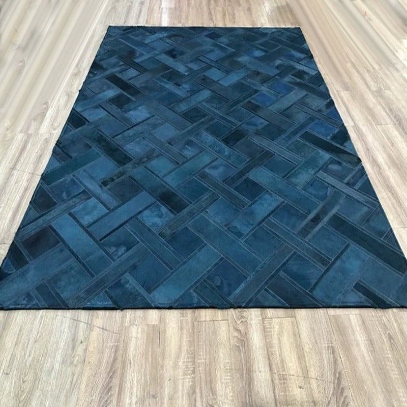 Diagonally Patchwork Luxury Cowhide Area Rug - Ideal Place Market