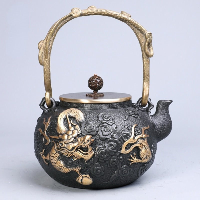 Dragon Adorned Hand Cast Iron Teapot - 1.2L - Ideal Place Market