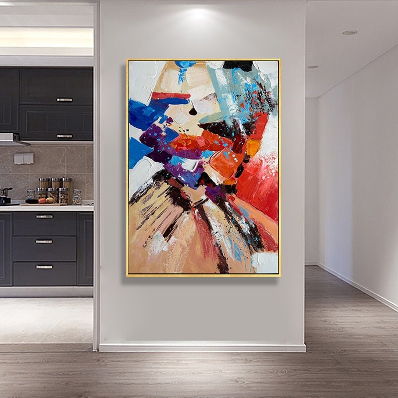 Dynamic Hand-Painted Abstract on Canvas - Ideal Place Market