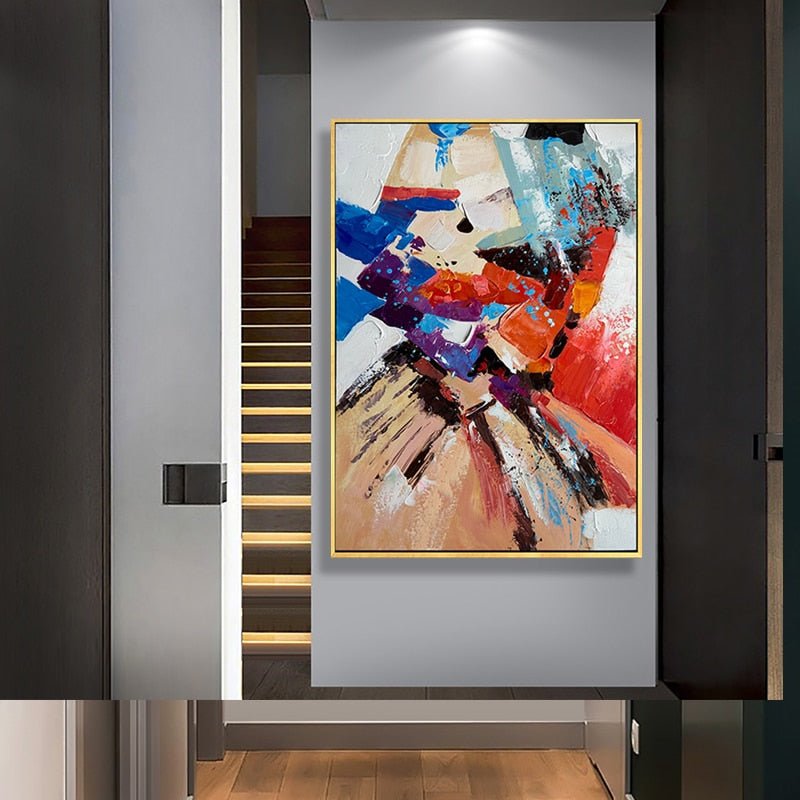 Dynamic Hand-Painted Abstract on Canvas - Ideal Place Market