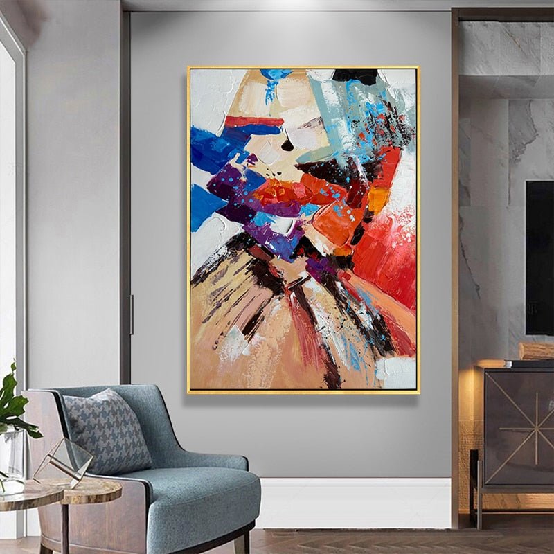 Dynamic Hand-Painted Abstract on Canvas - Ideal Place Market