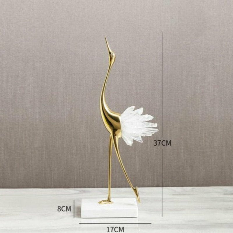 Exotically Elegant Crane Table Sculptures - Ideal Place Market