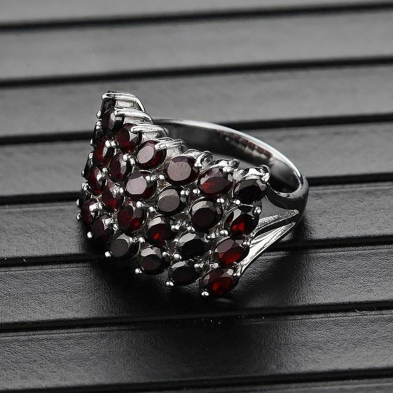 Finger Draped Mozambique Red Garnet Women's Ring - Ideal Place Market