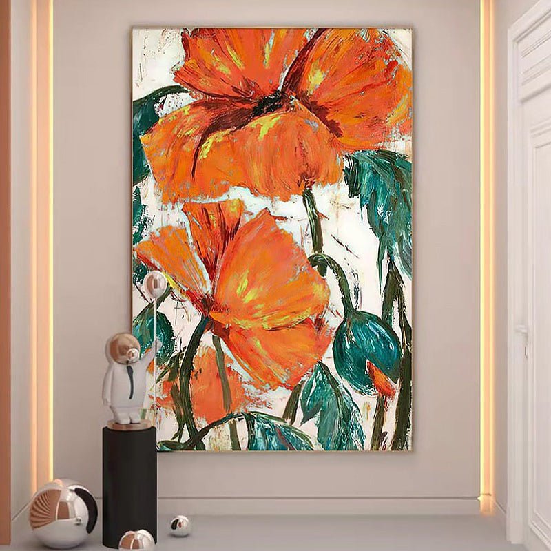 Floral Impressionism Knife Painting on Canvas - Ideal Place Market