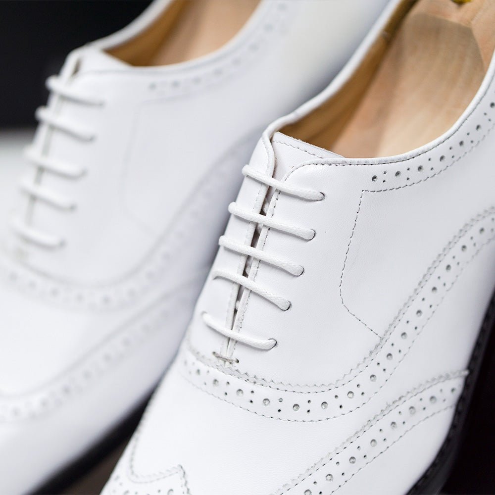 Formal White Brogue Oxford Shoes for Men - Ideal Place Market