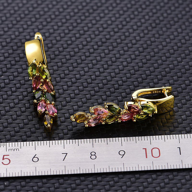 Genuine Brazilian Tourmaline Drop Earrings