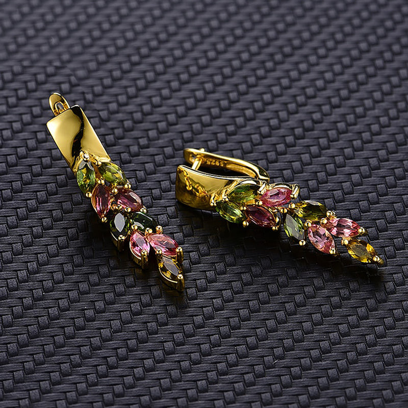 Genuine Brazilian Tourmaline Drop Earrings