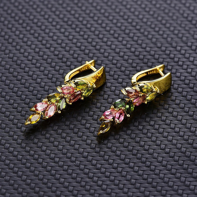 Genuine Brazilian Tourmaline Drop Earrings