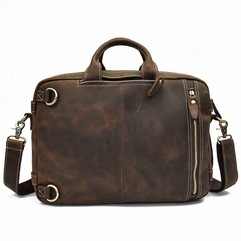 Genuine Burnished Leather Duffle Backpack - Ideal Place Market