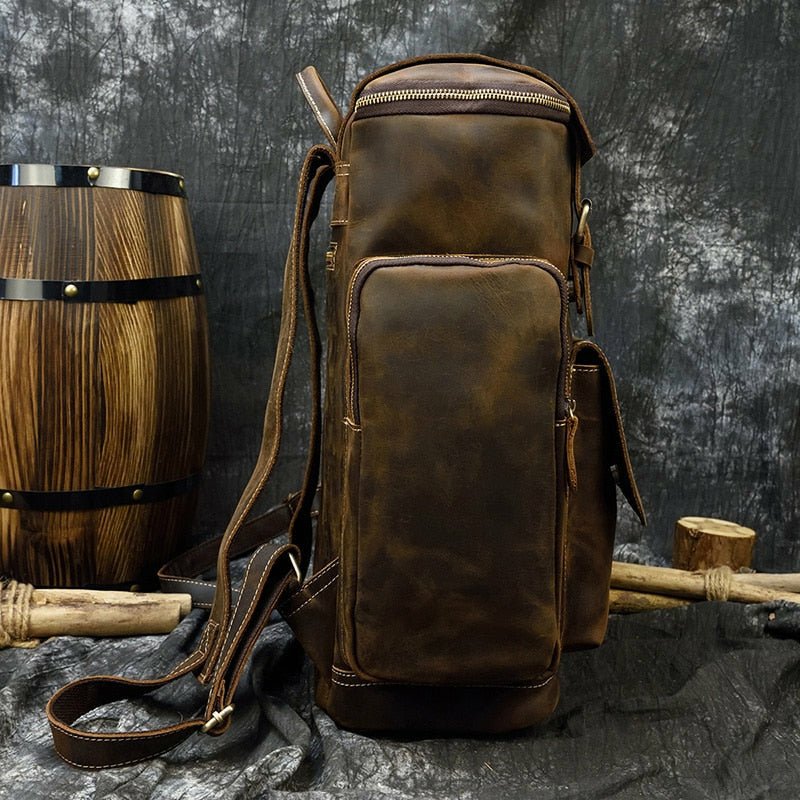 Genuine Burnished Leather Road-Ready Backpack - Ideal Place Market