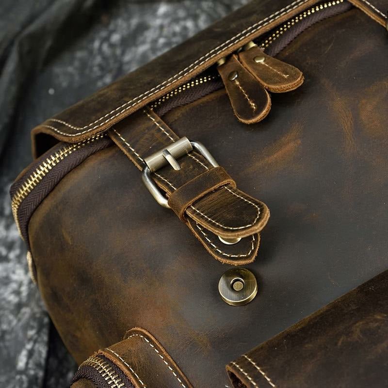 Genuine Burnished Leather Road-Ready Backpack - Ideal Place Market