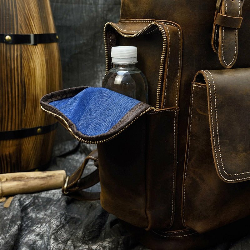 Genuine Burnished Leather Road-Ready Backpack - Ideal Place Market